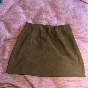 Brown ribbed mini skirt